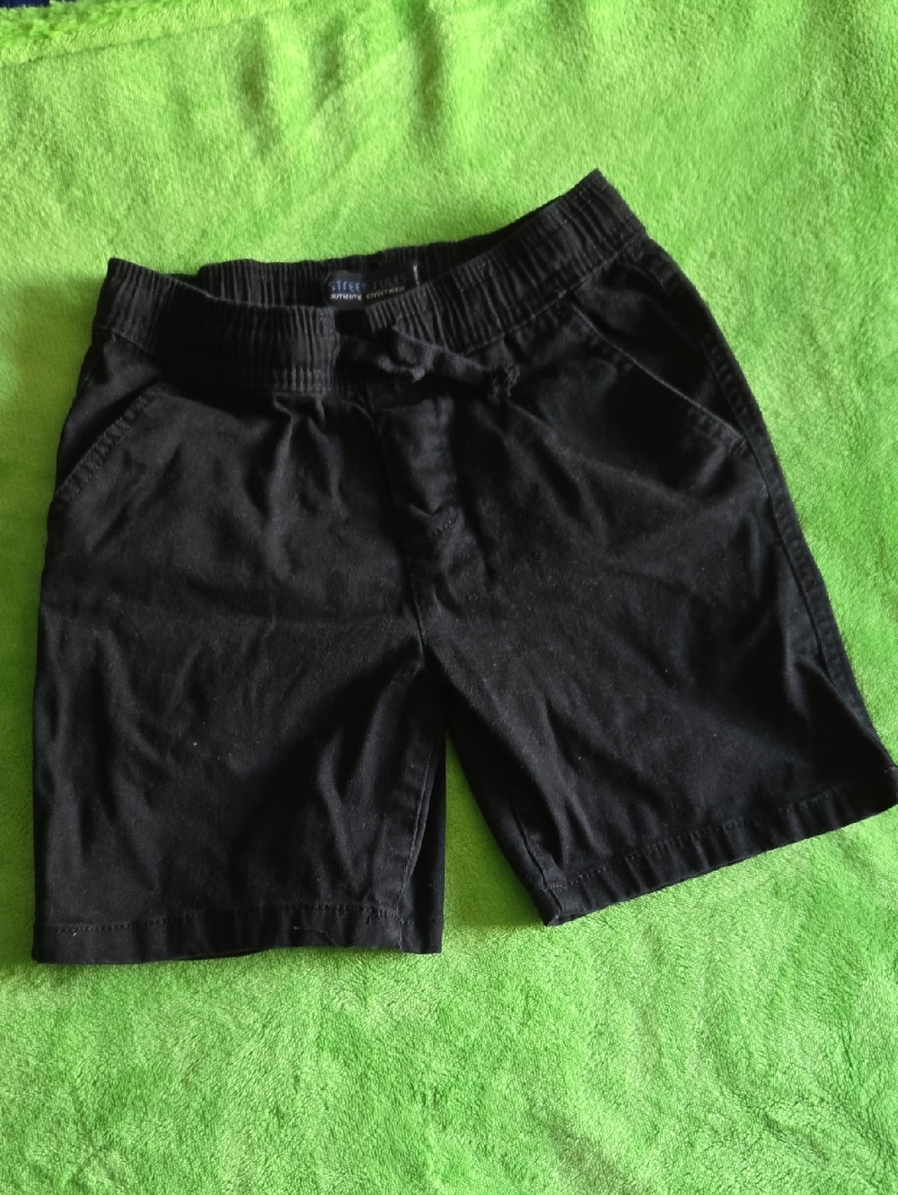 Kids Black Casual Shorts with Elastic Waist